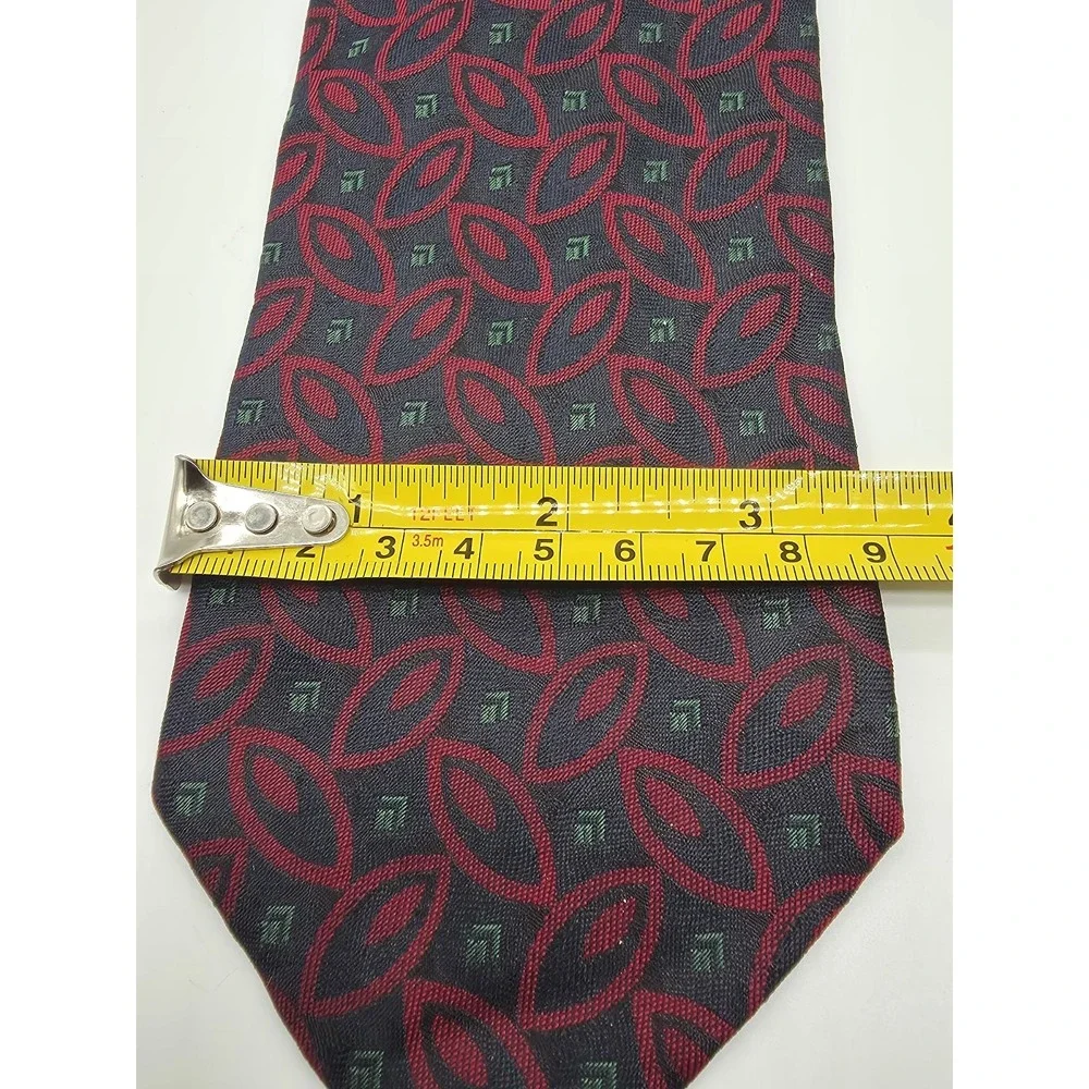 Vintage Fendi Roma Mens Tie Made In Italy 100% Silk Multicolor Geometric 56x3.5